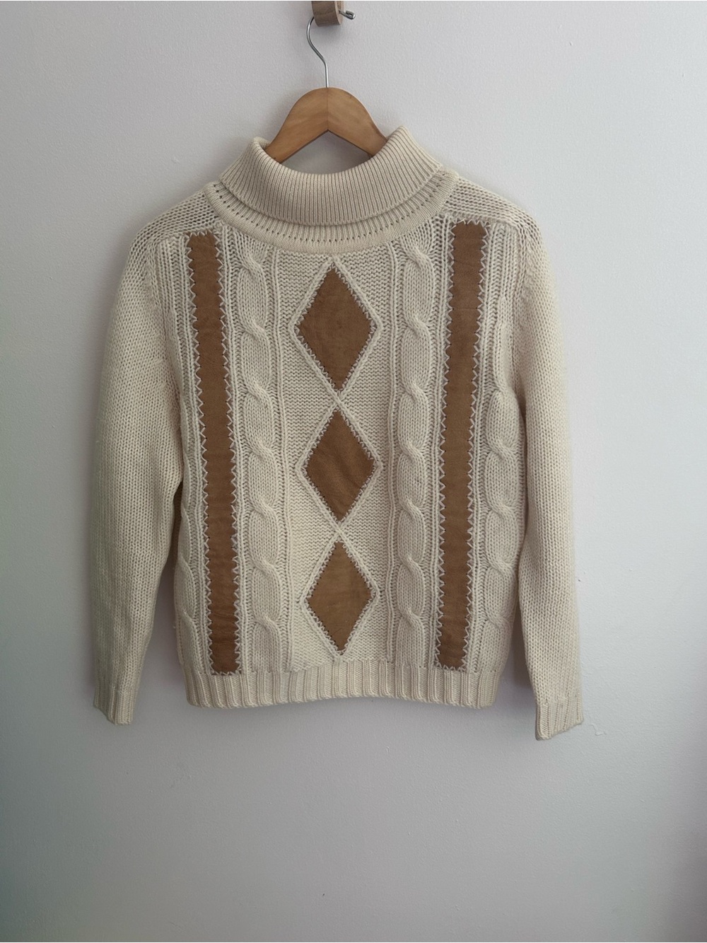 Vintage women’s Cream Half-Zip Knit Sweater